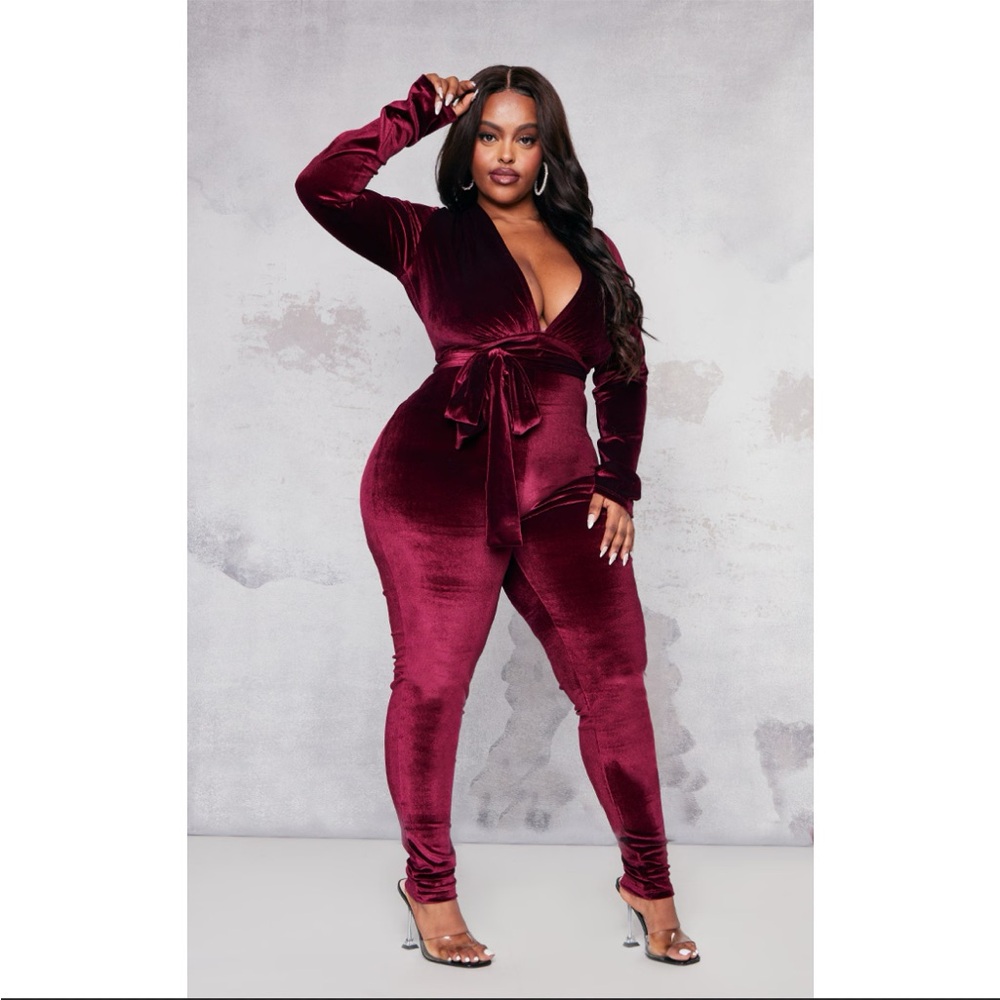 Prettylittlething Velvet Jumpsuit